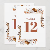 テラコッタ フォール カントリー フラワーテーブル ナンバー 招待状 (正面/裏面)