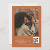 テラコッタ フォール | スクリプト フォト QR コード ウェディング 招待状 (裏面)