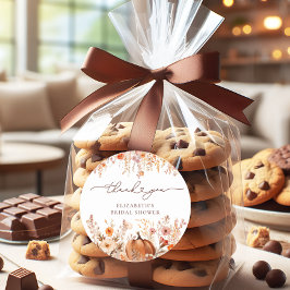 テラコッタ フォール パンプキン ブライダル シャワー ラウンドシール