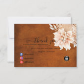 テラコッタ フラワーとパンパス グラスのお仕事 サンキューカード (正面)