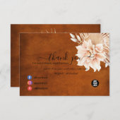 テラコッタ フラワーとパンパス グラスのお仕事 サンキューカード (正面/裏面)