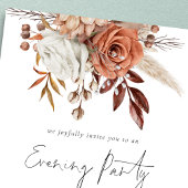 テラコッタ フラワーズ 3 枚の写真 ウェディングイブニングパーティー 招待状