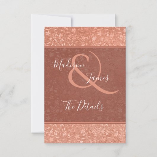 テラコッタ フラワーハート ヴィネ 結婚式招待状挿入カード 招待状 (正面)