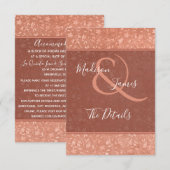 テラコッタ フラワーハート ヴィネ 結婚式招待状挿入カード 招待状 (正面/裏面)