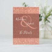 テラコッタ フラワーハート ヴィネ 結婚式 挿入カード 招待状 (スタンド正面)