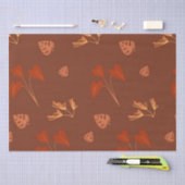 テラコッタ フラワーパターン 薄葉紙 (クラフト)