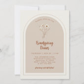 テラコッタ フラワーフレンズギビング ディナー招待状 招待状 (正面)