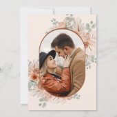 テラコッタ フラワーボホ パンパス フォト ブライダル シャワー 招待状 (裏面)