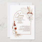 テラコッタ フラワーボホ ブライズシャワー 招待状 (正面)