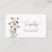 テラコッタ フラワーレジストリー ベビーシャワー エンクロージャーカード (正面)