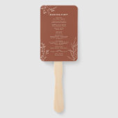 テラコッタ フラワー ウェディング ハンド ファン プログラム (裏面)