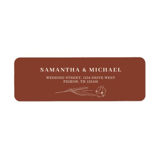 テラコッタ フラワー ウェディング 住所 ラベル (正面)