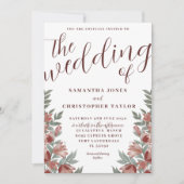 テラコッタ フラワー ウェディング 招待状 (正面)