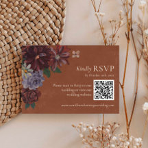 テラコッタ フラワー ウェディング RSVP QRコード