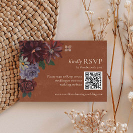テラコッタ フラワー ウェディング RSVP QRコード