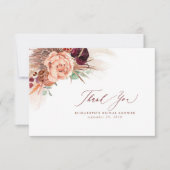 テラコッタ フラワー ブライダル シャワー 小さな感謝 サンキューカード (正面)