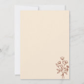 テラコッタ フラワー ブーケ ボヘミア ミニマル ボタニカル 招待状 (裏面)