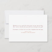 テラコッタ フラワー ボヘミアンスタイル 小さな結婚式のお礼 サンキューカード (裏面)