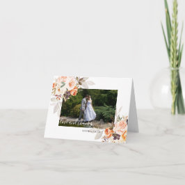 テラコッタ フラワー ボヘミアン 秋の結婚式 ありがとう サンキューカード
