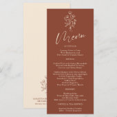 テラコッタ フラワー ボヘミア シンプル ボタニカル メニュー (正面/裏面)