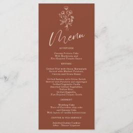 テラコッタ フラワー ボヘミア シンプル ボタニカル メニュー