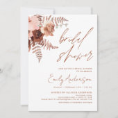 テラコッタ フラワー ボヘミア ブライダル シャワー エレガント 招待状 (正面)
