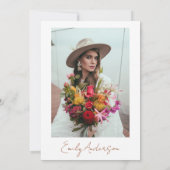 テラコッタ フラワー ボヘミア ブライダル シャワー エレガント 招待状 (裏面)