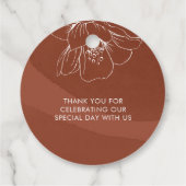 テラコッタ フラワー ミニマル モダン サンクス フェイバータグ (裏面)