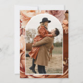 テラコッタ フラワー メイソンジャー フォト ブライダルシャワー 招待状 (裏面)