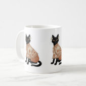 テラコッタ フラワー 黒猫 マグカップ (正面左)