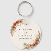 テラコッタ フルール ボヘミアンスタイル ラスティック ウェディング フェイバー キーホルダー (裏面)