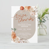 テラコッタ フローラル サンクスギビング ディナー インビテーション (スタンド正面)