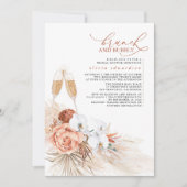 テラコッタ フローラル パンパス グラス ブランシュ アンド バブル 招待状 (正面)