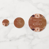 テラコッタ フローラル ボヘミアンスタイルのモダンな結婚式の写真 コンフェッティ (正面)