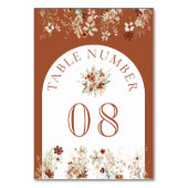 テラコッタ フローラル ワイルドフラワー ホワイト ウェディング テーブルナンバー (裏面)