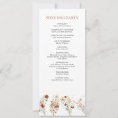 テラコッタ フローラル ワイルドフラワー ホワイト ウェディング プログラム (裏面)