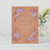 テラコッタ フローラル ワ whimsy ウェディング 招待状 (スタンド正面)