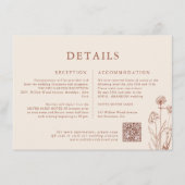 テラコッタ フローラル 秋 ワイルドフラワー ウェディング 詳細 エンクロージャーカード (正面)