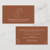 テラコッタ ブラッシュ ウーマン フェミニン ヘア サロン 名刺 (正面/裏面)