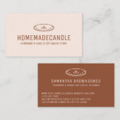 テラコッタ ブラッシュ ミニマル ロゴ 手作り キャンドル 名刺 (正面/裏面)