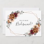 テラコッタ・ブルゴーニュが私の花嫁になる 招待状 (正面)