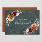 テラコッタ・ブルゴーニュが私の花嫁のインヴィングになる 招待状 (正面/裏面)