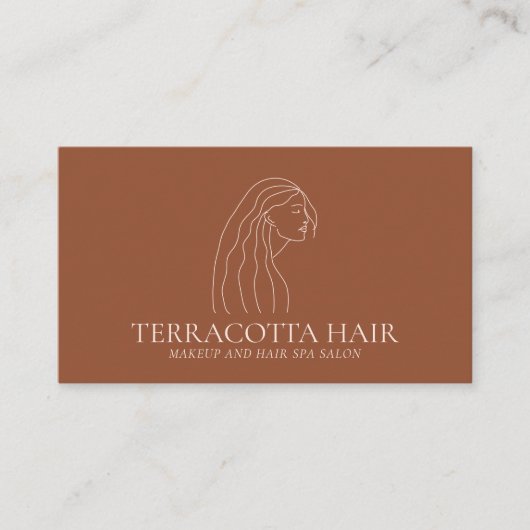 テラコッタ ブルッシュ 女性 女性用ヘアサロン 名刺 (正面)