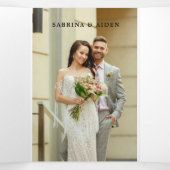 テラコッタ ブルーミング ローズ ハイドランジア フラワーの結婚式 三つ折り案内状 (内部中)