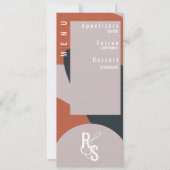 テラコッタ ブルー オーガニック ウェディング メニュー プランナー 招待状 (正面)