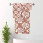 テラコッタ&ホワイトシーシェル バスタオルセット