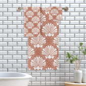 テラコッタ&ホワイトシーシェル バスタオルセット