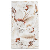 テラコッタ ホワイト アイボリー フラワーズ ボヘミアンビューティー スモールペーパーバッグ (裏面)