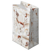 テラコッタ ホワイト アイボリー フラワーズ ボヘミアンビューティー スモールペーパーバッグ (正面アングル)