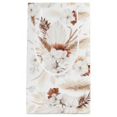 テラコッタ ホワイト アイボリー フラワーズ ボヘミアンビューティー スモールペーパーバッグ (正面)